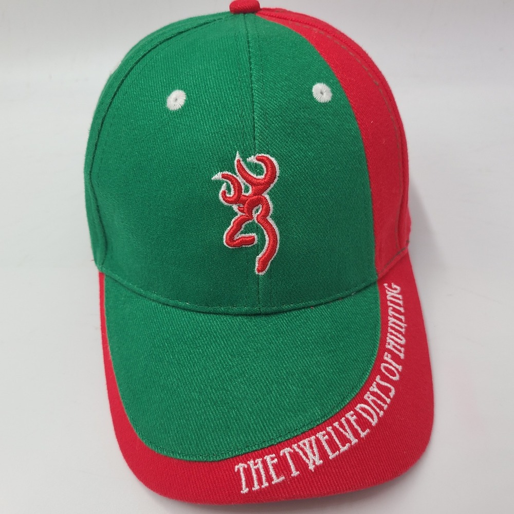 Browning‎ Hat Adjustable (Fits Small) Green Red Twelve Days of Hunting Christmas